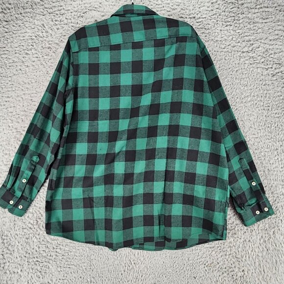 Design in Italy Shirt Mens 2XL Green Plaid Flannel Long Sleeve Button Up *GUC* - Picture 8 of 9